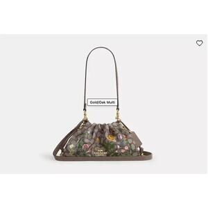 Faye Shoulder Bag In Signature Jacquard With Floral Embroidery